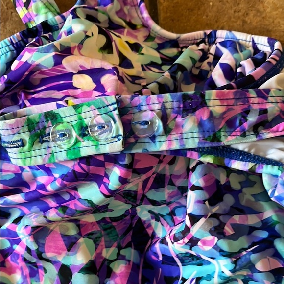 T.H.E. Swimwear Colorful Patterned Swimsuit Size 14 - Picture 3 of 5